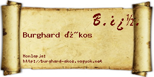 Burghard Ákos névjegykártya